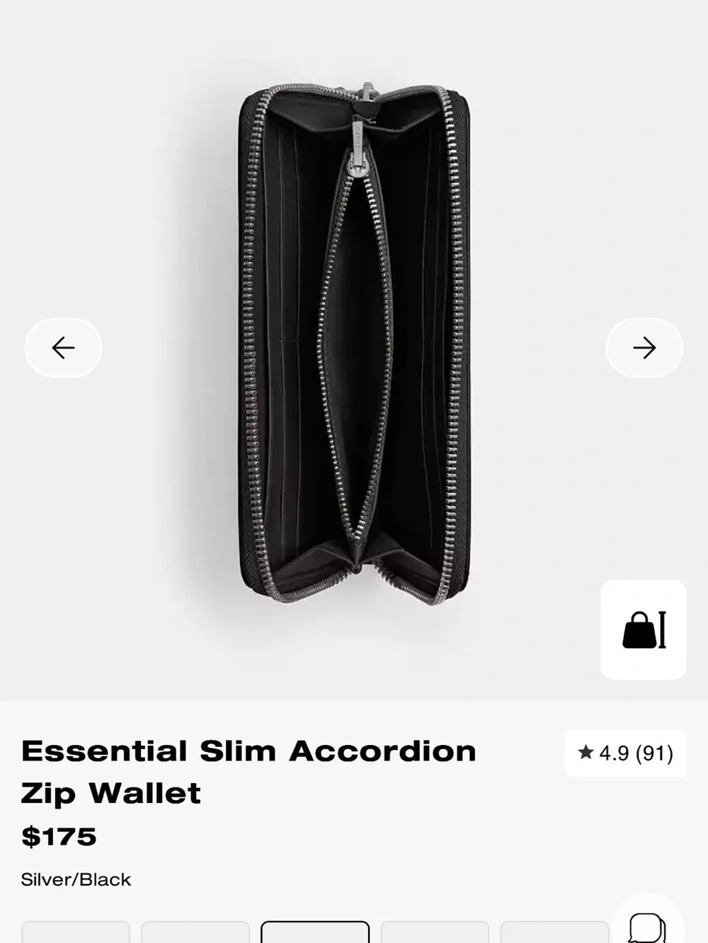 Coach slim zip